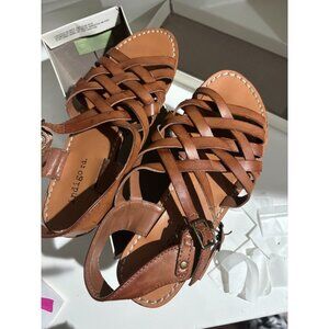 Indigo Rd Sandals Womens size 6 Casual gladiator Flats open toe buckle Brown